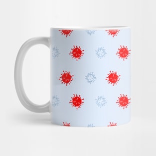 Seamless Pattern Red and Blue Virus Disease Mug